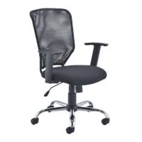 Ergonomic Office Chair - Fully Breathable Mesh Back with Height Adjustable Arms - Chrome Base - Lock Tilt Mechanism & Padded Seat For Extra Comfort