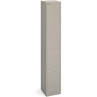 Bisley 2 Door Steel locker Grey W305xD305xH1802mm 5 Year Warranty