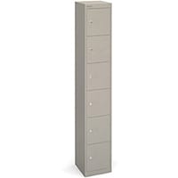 Bisley 6 Door Steel locker Grey W305xD305xH1802mm 5 Year Warranty