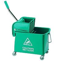 Green Mobile Mop Bucket and Wringer 20 Litre 101248GN