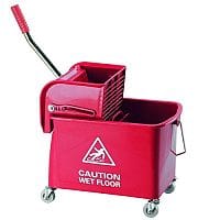 Red Mobile Mop Bucket and Wringer 20 Litre 101248RD
