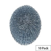 Galvanised Steel Scourer Silver Pack of 10 Medium