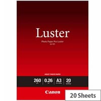 Canon A3 Pro Luster Semi-Gloss Photo Paper (Pack of 20)