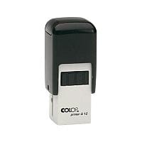 COLOP Printer Q 12 square custom text Pre-Inked Rubber Stamp Black Ink Black Handle - Made from light weight but robust plastic - For personal and business use: Home offices, shops, administration, banks, warehouses