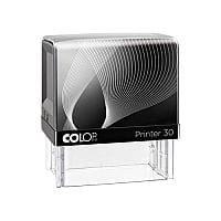 COLOP Printer 30 Custom Text Pre-Inked Rubber Stamp Black Ink Black Handle -rectangular - 18 x 47 mm with 5 lines