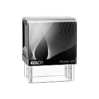COLOP Printer 20 Stamp - 14 x 38 mm with 4 lines it is ideal for addresses - Custom Text Pre-Inked Rubber Stamp Black Ink Black Handle