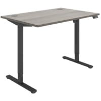 Core Electric Single Motor Height Adjustable Sit Stand Desk 1200 x 800 Alaskan Grey Oak Top and Black frame 5 Year Warranty