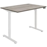Core Electric Single Motor Height Adjustable Sit Stand Desk 1200 x 800 Alaskan Grey Oak Top and White frame 5 Year Warranty