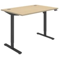 Core Electric Single Motor Height Adjustable Sit Stand Desk 1200 x 800 Canadian Oak Top and Black frame 5 Year Warranty