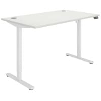 Core Electric Single Motor Height Adjustable Sit Stand Desk 1400 x 800 Arctic White Top and White frame 5 Year Warranty