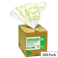 The Green Sack Pack of 300 15L White Pedal/Office Bin Liners in Dispenser