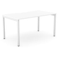 C-Sense Rectangular Single Desk with White Scallop Top & White Leg W1400xD800xH725mm