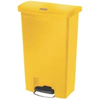 Rubbermaid Slim Jim Front Step-On Pedal Bin Yellow 50Ltr