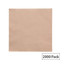 Recycled 40x40cm Unbleached 2-Ply Disposable Napkins Brown Pack of 2000