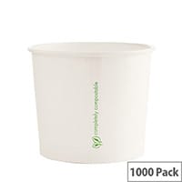 Compostable 10oz/300ml Disposable Containers for Hot or Cold Treats Ice Creams Soups Pack of 1000