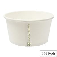 Compostable 12oz/350ml Disposable Containers Hot or Cold Treats Ice Creams Soups Pack of 500
