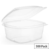 Compostable PLA 8oz Disposable Hinged Lid Deli Container Clear Pack of 300