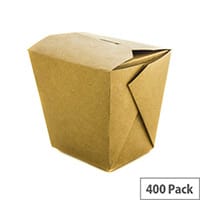 Disposable 32oz Brown Kraft Noodle Boxes Pack of 400