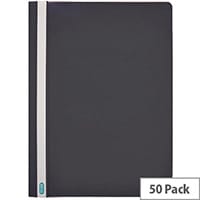 Clearview Flat File Folder A4 Black Pack of 50 Durable 2573/01