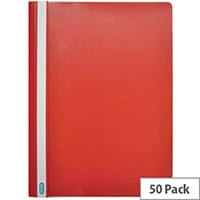 Clearview Flat File Folder A4 Red Pack of 50 Durable 2573/03
