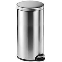 30 Litre Pedal Bin – Fingerprint-Resistant - Stainless Steel with Soft-Close Lid Durable DB99784