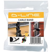 DLine Cable Tidy Band Reusable Hook and Loop Black CTTAPE20001
