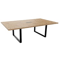 Prestige Meeting Table Seats 8 To 10 People 2400x1400x735mm - Timber Top And A Metal Arch Ribbon Black Leg