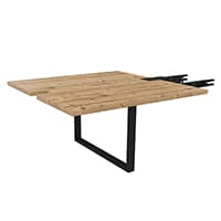 Prestige Central Extension For Prestige Meeting Table Seats 4 People 1400x1400x735mm - Timber Top And A Metal Arch Ribbon Black Leg