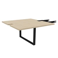 Prestige Central Extension For Prestige Meeting Table Seats 4 People 1400x1400x735mm - Bleached Oak Top And A Metal Arch Ribbon Black Leg