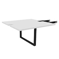 Prestige Central Extension For Prestige Meeting Table Seats 4 People 1400x1400x735mm - White Top And A Metal Arch Ribbon Black Leg