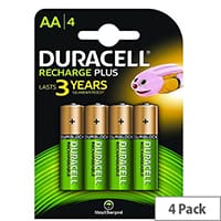 Duracell Rechargeable AA NiMH 1300mAh Batteries (Pack of 4)