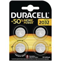 Duracell 2032 Lithium Coin Battery Pack of 4 ECR2032