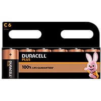 Duracell Plus C Battery Alkaline 100% Life Pack of 6 5009814
