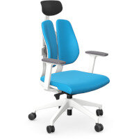 Duorest 2.0 Ergonomic Office Chair with Adjustable Curved Headrest Blue