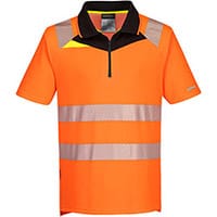 Portwest DX412 DX4 Hi-Vis Short Sleeve Polo Shirt Orange & Black XXL