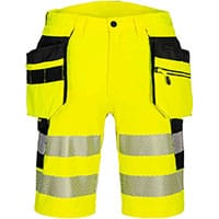 Portwest DX446 DX4 Hi-Vis Holster Pocket Shorts Yellow/Black Size 30 Regular Fit