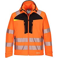 Portwest DX475 DX4 Hi-Vis Softshell Jacket Orange & Black XXL