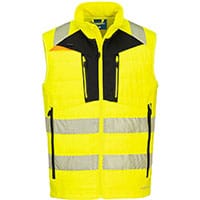 Portwest DX479 DX4 Hi-Vis Hybrid Baffle Bodywarmer Yellow/Black Size XL Regular Fit