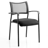 Brunswick Boardroom & Visitor Black Fabric Chair With Arms Black Frame
