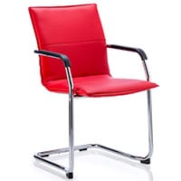 Echo Boardroom & Visitor Cantilever Chair Red Bonded Leather With Arms