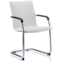 Echo Boardroom & Visitor Cantilever Chair White Bonded Leather With Arms