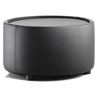 Neo Round Reception Coffee Table Black Leather