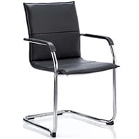 Echo Boardroom & Visitor Cantilever Chair Black Bonded Leather With Arms