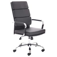 Advocate Executive Office Chair Black Bonded Leather With Arms