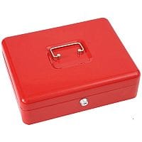 Phoenix 12 Inches Cash Box CB0103K with Key Lock Red