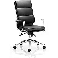 Savoy Executive Office Chair Black Bonded Leather High Back With Arms