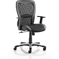 Victor Executive Office Chair Black Leather Black Mesh With Arms