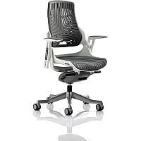 Zure Executive Office Chair Elastomer Gel Grey With Height Adjustable Pivot Arms