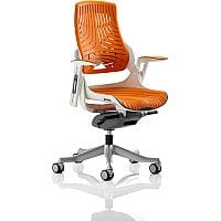 Zure Executive Office Chair Elastomer Gel Orange With Height Adjustable Pivot Arms