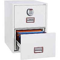 Phoenix World Class Vertical Fire File FS2252E 2 Drawer Filing Cabinet with Electronic Lock White
